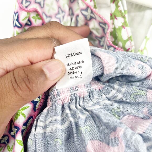 Olive Mae Toddler Girls Whale Gingham Mixed Print Tiered Halter Dress Size 2T - Picture 6 of 9